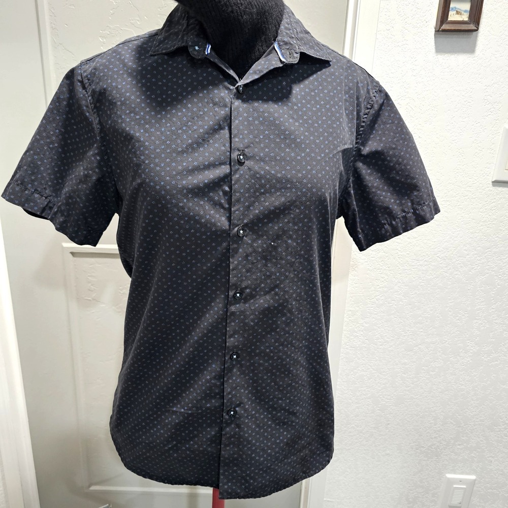 Denim & Flower Ricky Singh Men's Slim Fit Button Up Shirt Medium Short Sleeve